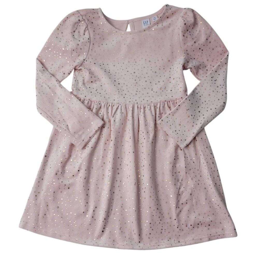 Gap Kids Girls Casual Easy Care Knee Length Long Sleeve Dress - Pink